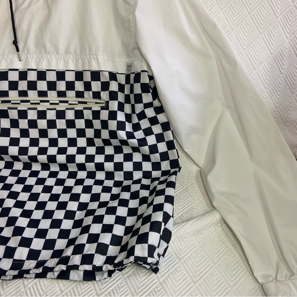 Empyre Checkered Pull-over Wind Breaker Black and White Size Large Like New - Picture 6 of 10